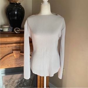 Urban Outfitters Small Pleated Light Gray Blouse Long Sleeve